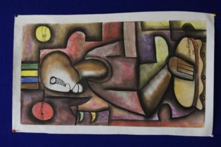 PETER SIBEKO PASTELS "DRUMMER"
