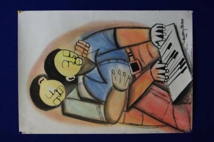 GODFREY NDABA PASTELS  "PIANO PRACTICE"