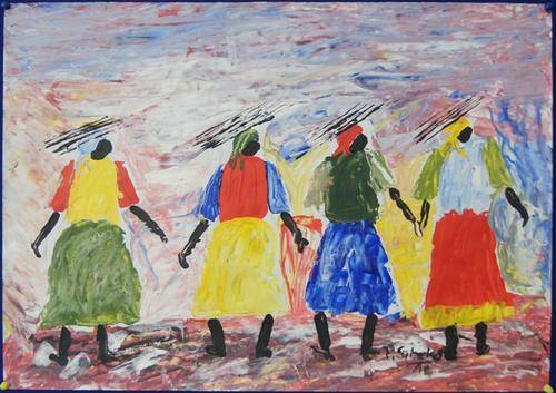PETER SIBEKO OIL PAINTING **ORIGINAL SOUTH AFRICAN ART**