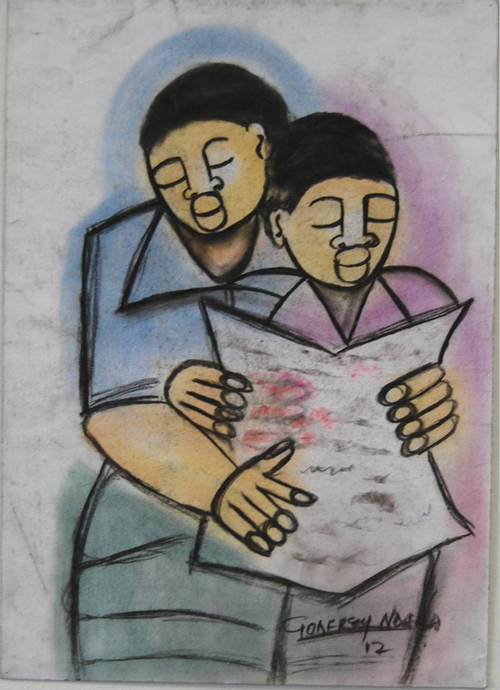 GODFREY NDABA "COUPLE" **ORIGINAL SOUTH AFRICAN ART**