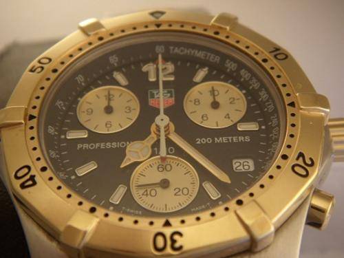 TAG HEUER PROFESSIONAL 200M 2 tone CHRONOGRAPH TACHYMETRE  @@ NO RESERVES@@  @@ NO RESERVES@@