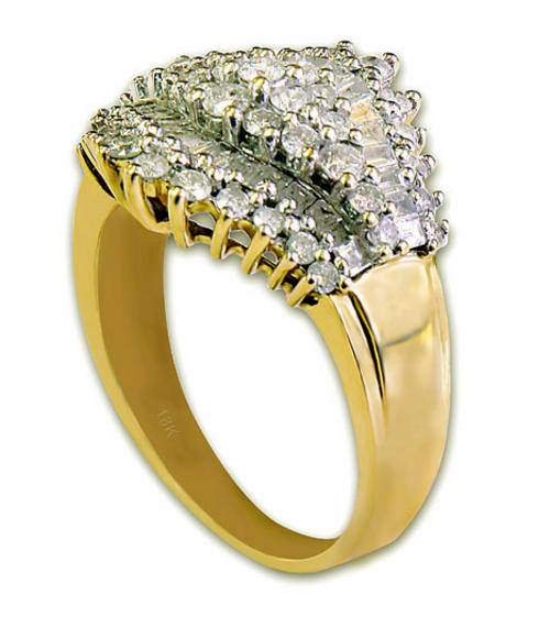 NEW GORGEOUS YELLOW SOLID 18K GOLD 66 DIAMOND RING #NO RESERVES# LIQUIDATION