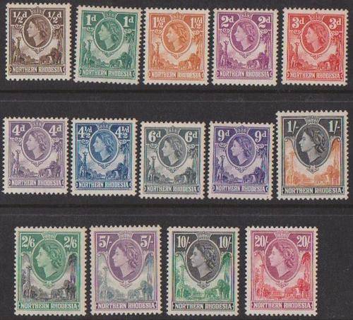 British Colonies Rhodesia North - Q. E. 1953/Complete Set Of 14