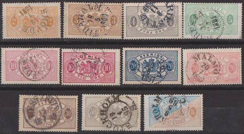 Sweden 1874 x 11 Different Vols Or Colours - Officials  CVR400.00