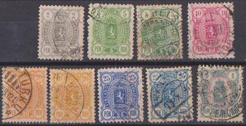 Finland 1889 - 9 x Different Vols Or Shades  CVR320.00