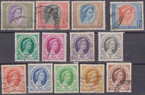 Rhodesia & Nyasaland 1954/56 - Complete Set Up To 5 Shillings  CVR380.00