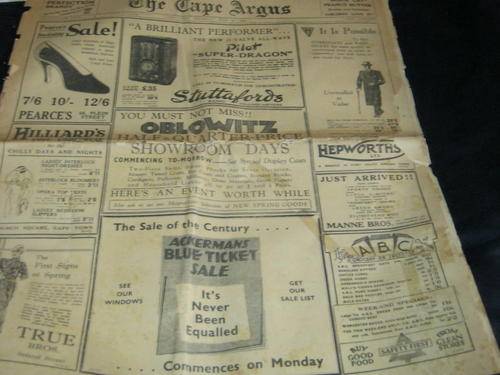 Cape Argus Newspaper July 18 1935
