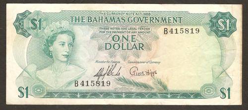 Bahamas 1 Dollar L.1965 P.18a VF condition
