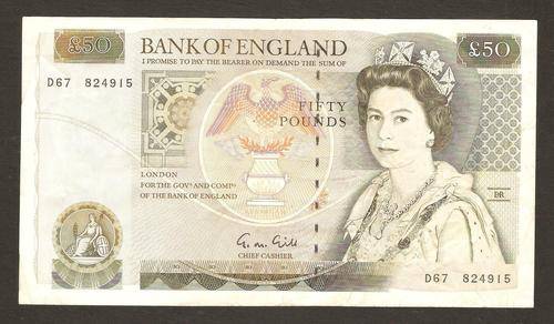 Great Britain 50 Pounds ND(1988-91) P.381b F condition