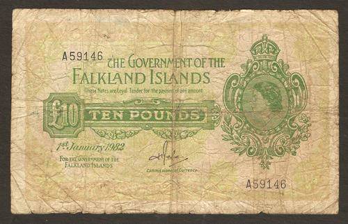 Falkland Islands 10 Pounds 1982 P.11b G condition *scarce*