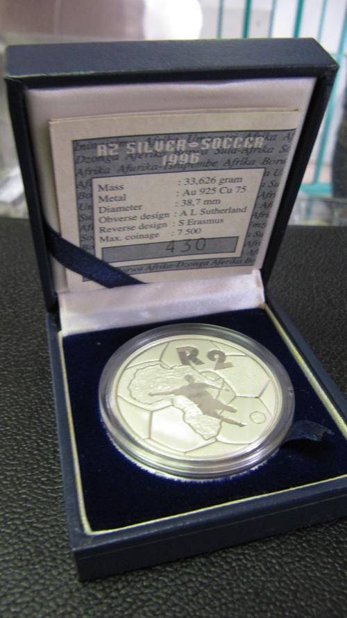 1996 Silver Proof R2 coin - SOCCER - 1 ounce of pure silver