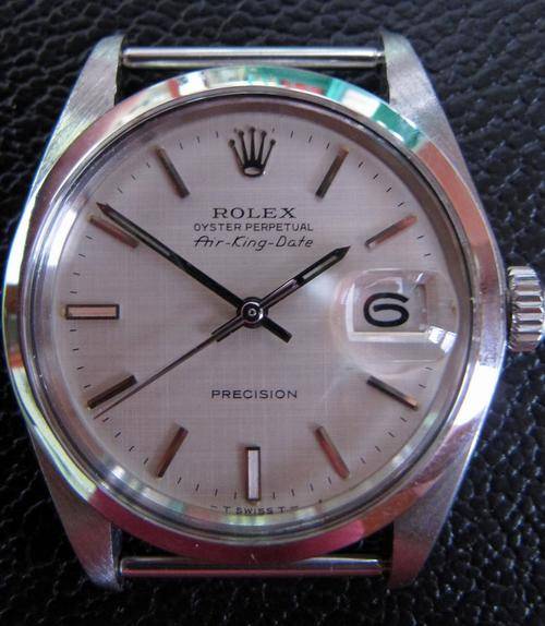 reserved for WellWisher 1974 ROLEX Air-King-Date PRECISION gents automatic watch - with papers & box