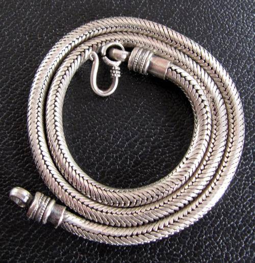 Silver 'Round Snake Bone' princess(50cm) necklace