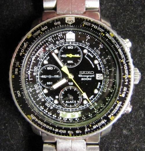 SEIKO Flightmaster Chronograph (7T62-0EB0) mens pilot watch
