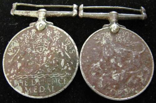 WWII British Defence & War medal awarded to JE Fortein C343486-CRAZY R1 START!!!