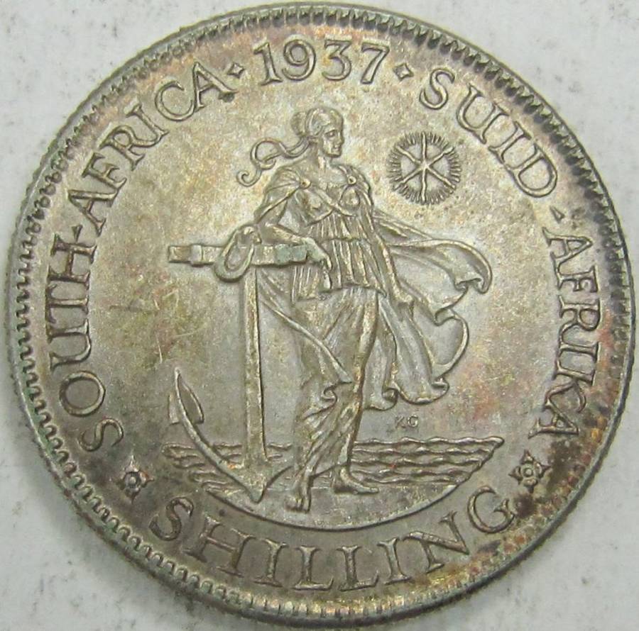 1937 Union of South Africa Shilling-Colourful AUNC