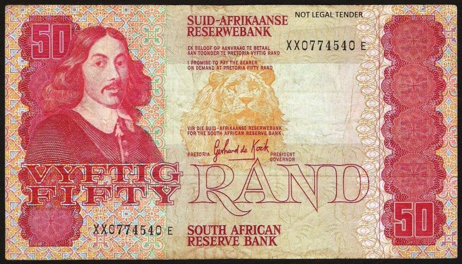 SA 50 Rand 1984 (G de Kock 3rd Issue)  XX Replacement note