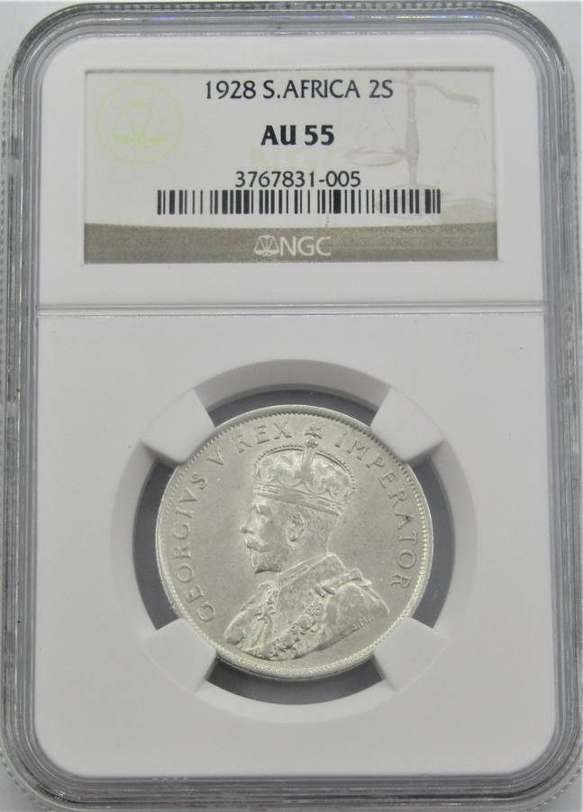 1928 Union of South Africa Florin NGC Graded AU55