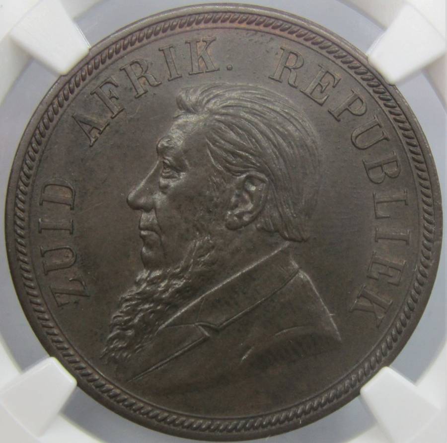 1892  ZAR Penny NGC Graded MS62BN