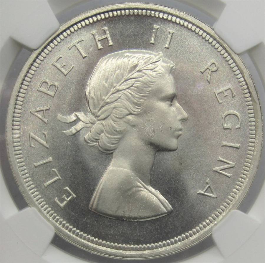 1957 Union of South Africa 5 Shillings NGC Graded PROOF 67