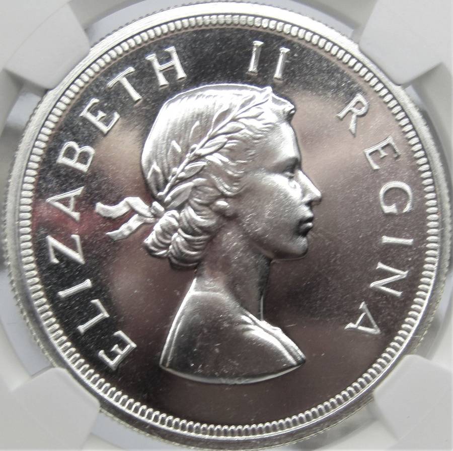 1955 Union of South Africa 5 Shillings NGC Graded PROOF 66