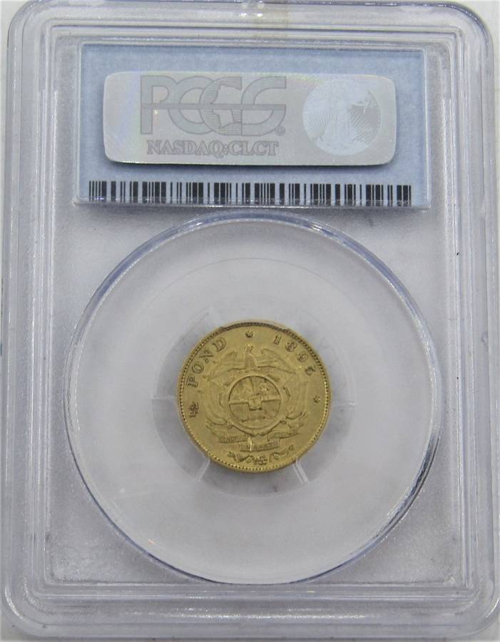 1895 ZAR 1/2 Pond PCGS Graded AU50