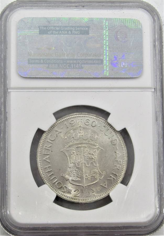 1960 Union of South Africa 2 1/2  Shillings NGC Graded MS62