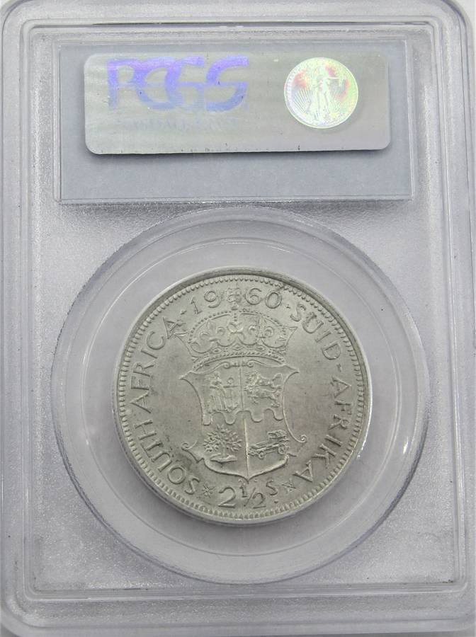 1960 Union of South Africa 2 1/2  Shillings PGCS Graded MS63