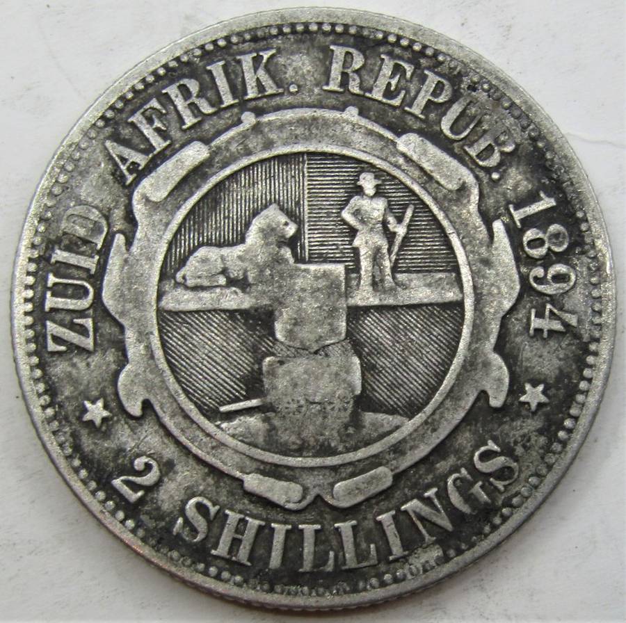 1894 ZAR 2 Shilling "Hat and Pipe"