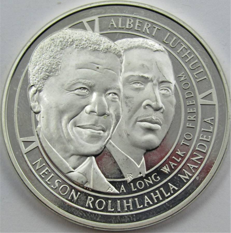 2013 Mandela/Luthuli "50 year anniversary of the Rivonia trial" 1 ounce Silver Medallion