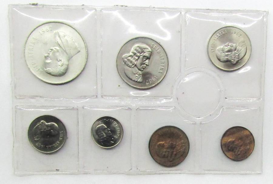 1967 Republic of South Africa Mint  Set with SILVER RAND  unopened as issued AFRIKAANS LEGEND