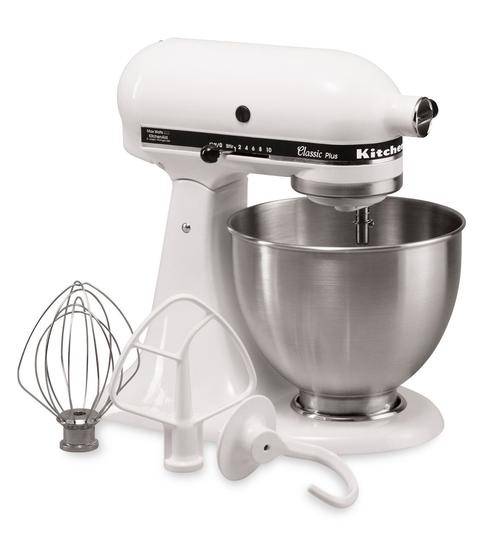 KitchenAid KSM75WH 4.5-Qt. Classic Plus Stand Mixer - White