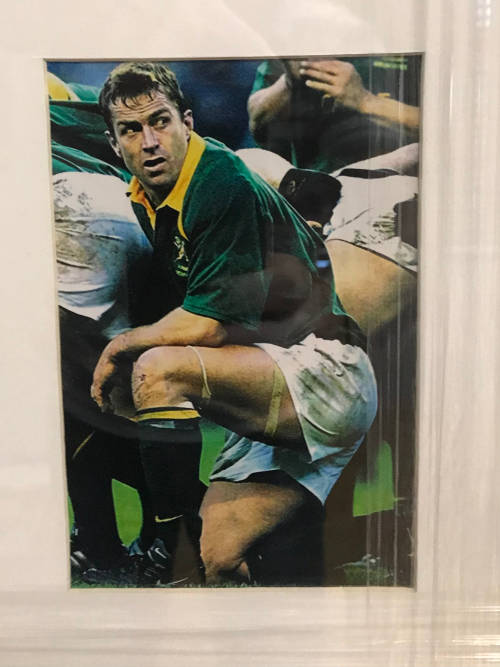 Rugby Jersey Sevens Framed Signed by Springbok Captains Jean de Villiers and Corné Krige