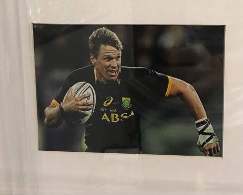 Rugby Jersey Sevens Framed Signed by Springbok Captains Jean de Villiers and Corné Krige