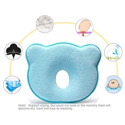 Baby Pillow, Finlon Baby Head Shaping Pillow Memory Foam Pillow Flat Head Syndrome Prevention Baby P