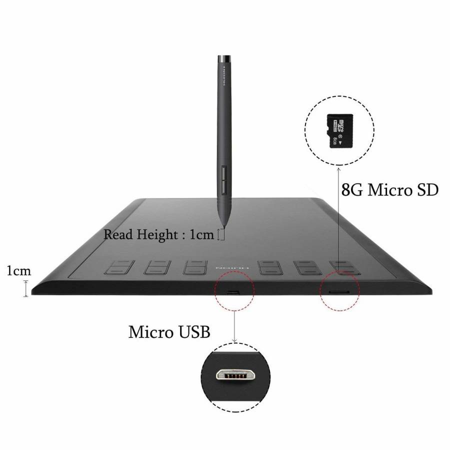 Huion New 1060 Plus Graphic Drawing Tablet 10 x 6.25'' Digital Drawing Tablet with 8192 Pen Press...