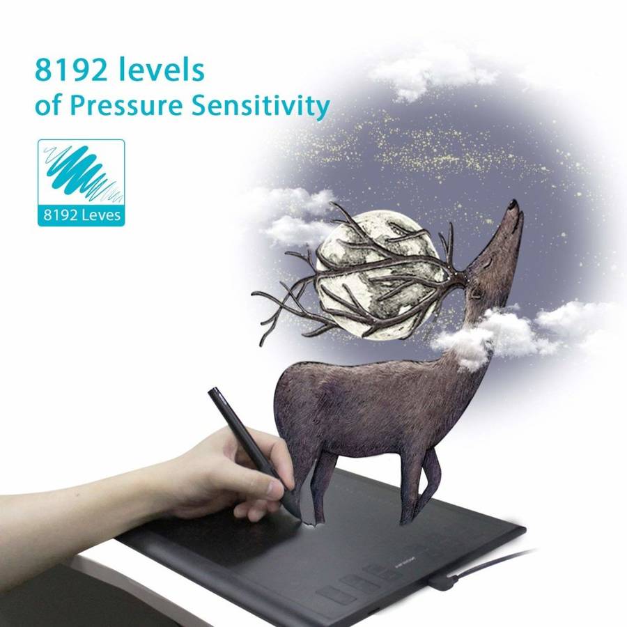Huion New 1060 Plus Graphic Drawing Tablet 10 x 6.25'' Digital Drawing Tablet with 8192 Pen Press...