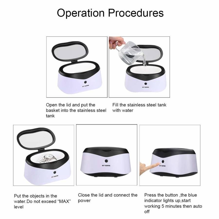 GT SONIC Jewelry Cleaner Machine 600ml Glass Cleaner Machine Cleaing Machines Polishing Eyeglass Nec