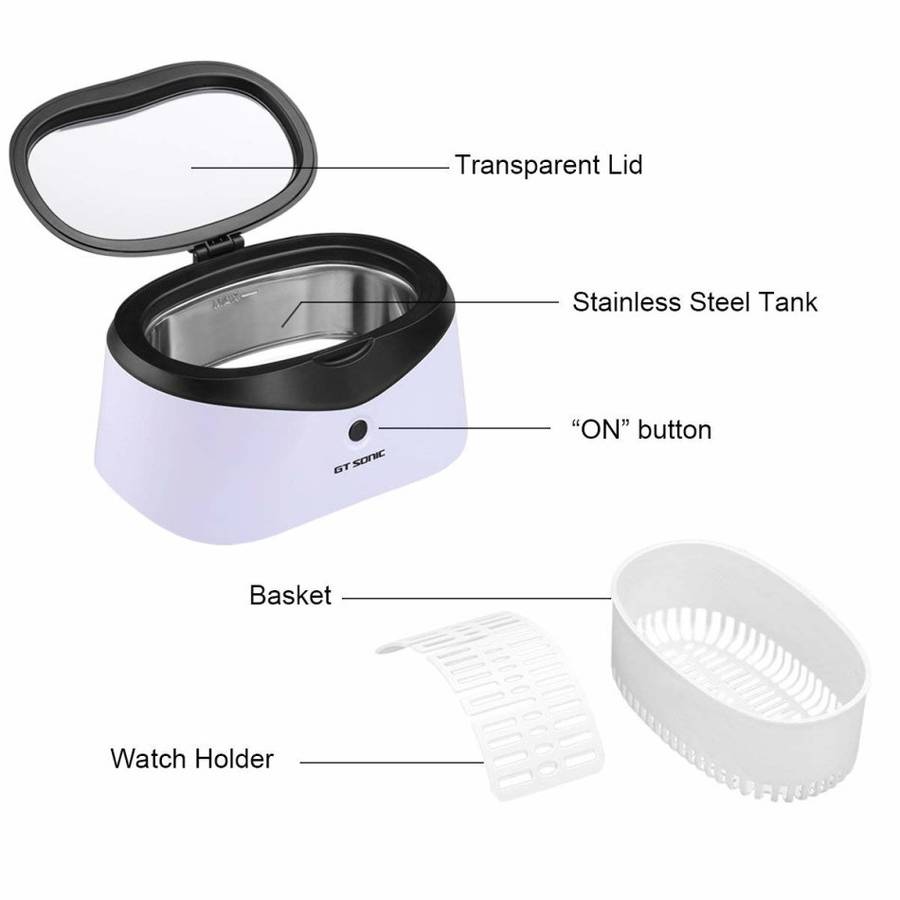 GT SONIC Jewelry Cleaner Machine 600ml Glass Cleaner Machine Cleaing Machines Polishing Eyeglass Nec