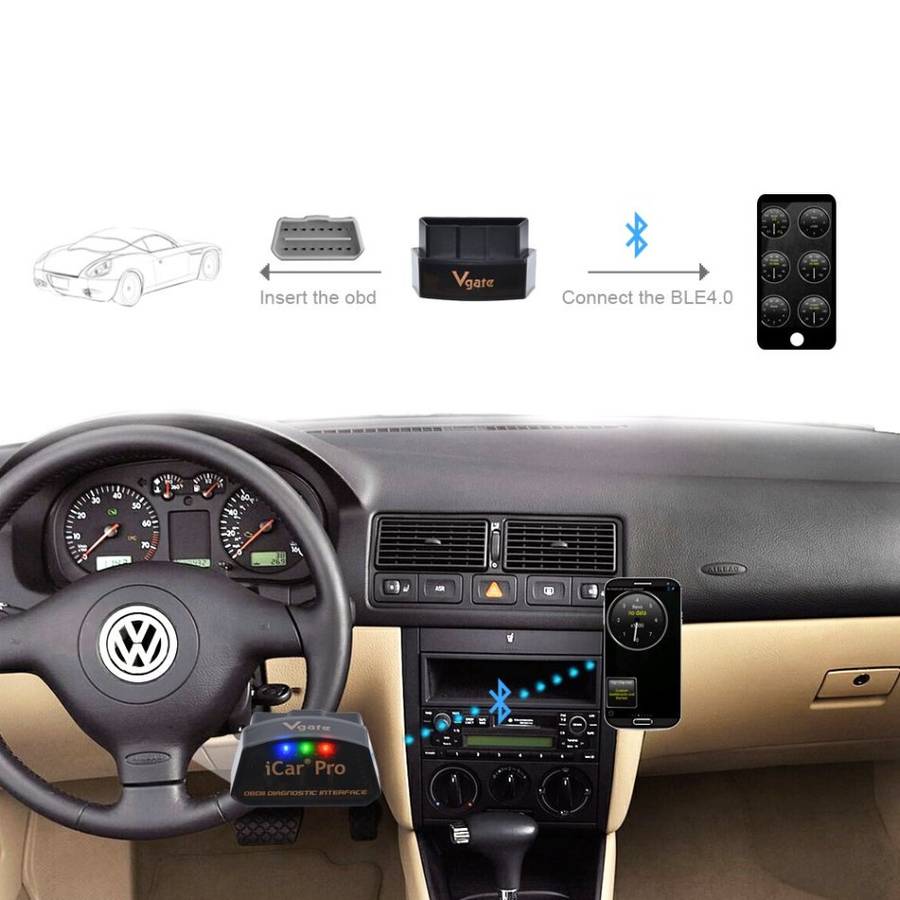 Vgate iCar Pro Bluetooth 4.0 (BLE) OBD2 Fault Code Reader OBDII Code Scanner Car Check Engine Light