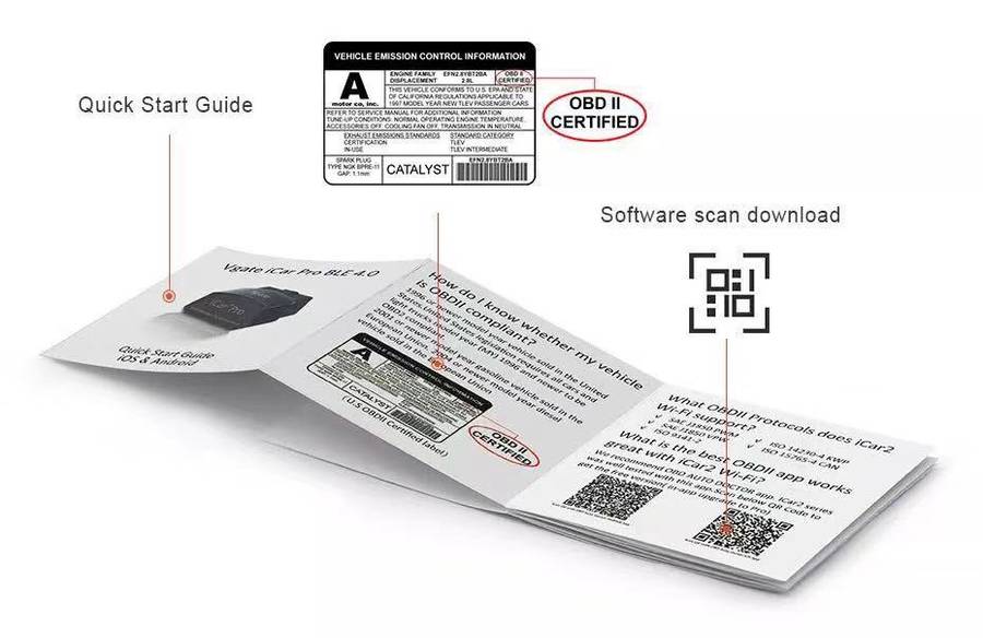 Vgate iCar Pro Bluetooth 4.0 (BLE) OBD2 Fault Code Reader OBDII Code Scanner Car Check Engine Light
