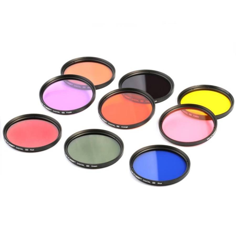 58mm Lens Filter kit, K&F Concept 58mm 18pcs Round Filter Set 9pcs Full Color Filter Kit +9pcs Slim