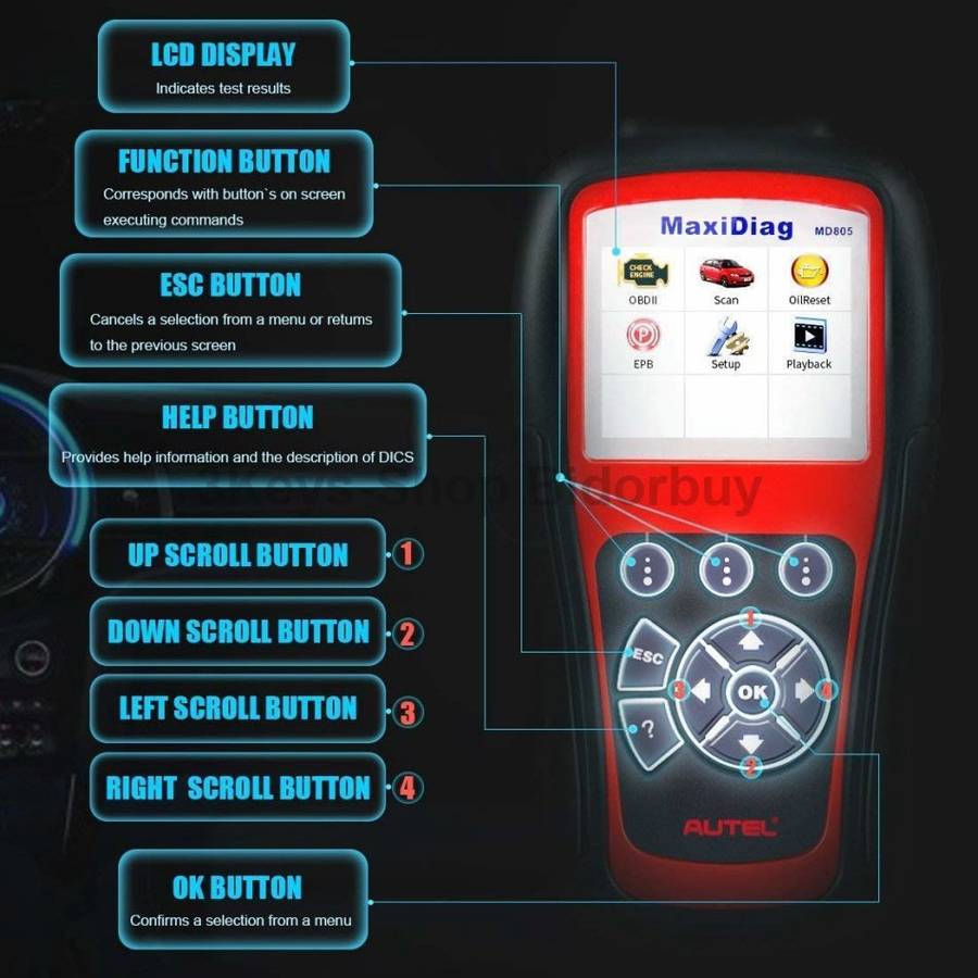 Autel Scanner MD802 Maxidiag Elite Full System Diagnoses for ABS, SRS, Engine, Transmission ,EPB, Oi