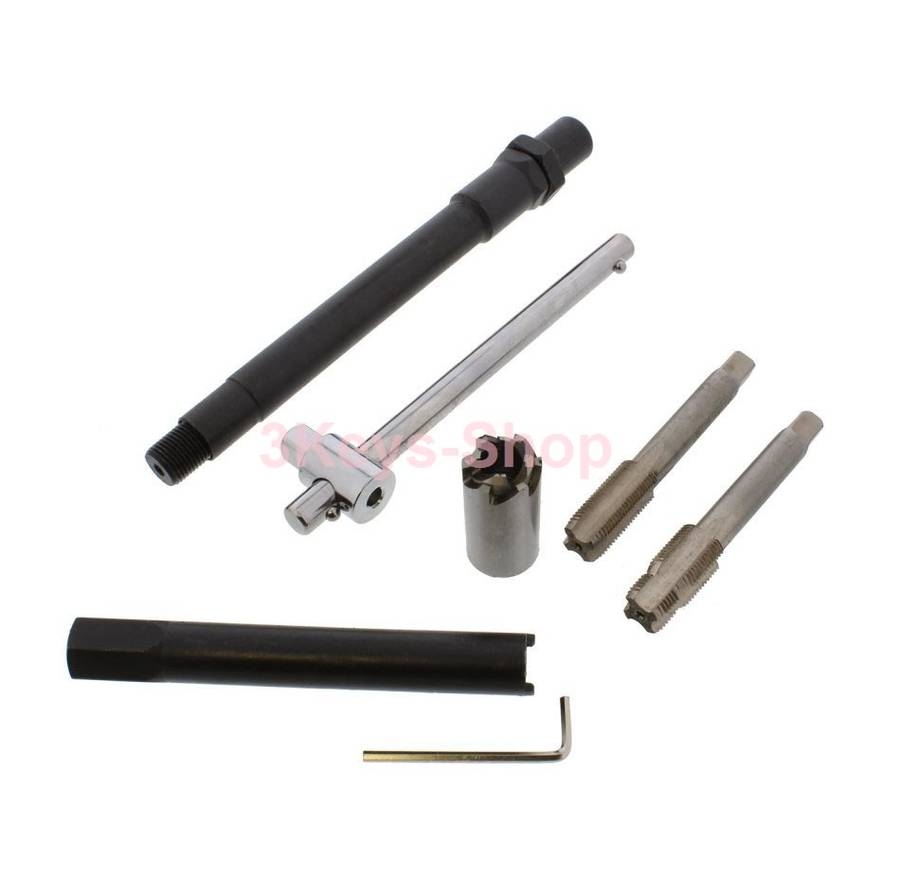 Spark Plug Thread Repair Rethreading Set, 14mm Metric  Rethreading Tool Kit  Comprehensive Taps, I