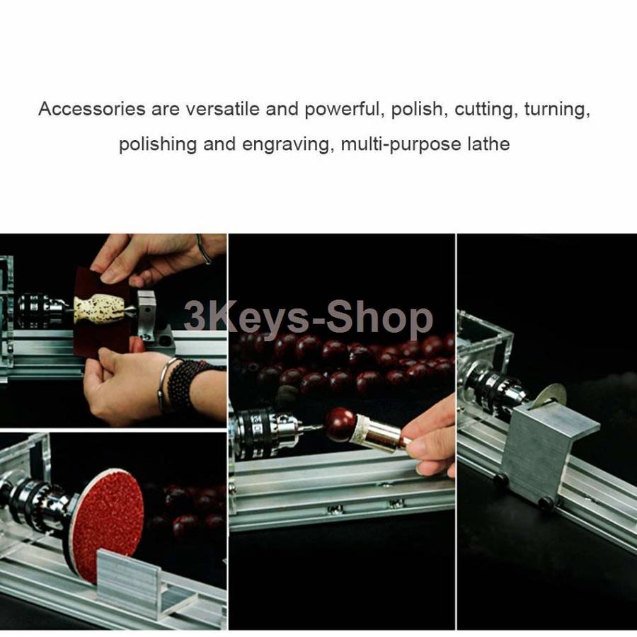 Full set Grinding Mini Lathe Beads Polisher Machine Table Woodworking Wood DIY Tool Lathe Standard