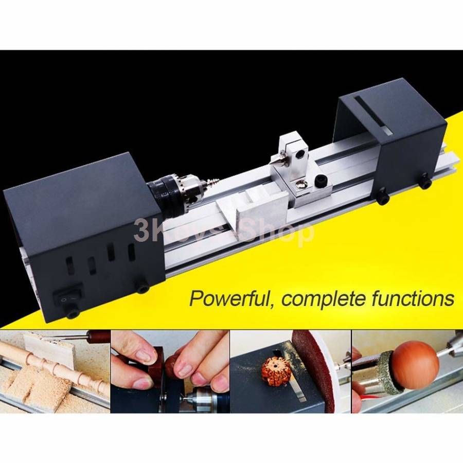 Full set Grinding Mini Lathe Beads Polisher Machine Table Woodworking Wood DIY Tool Lathe Standard