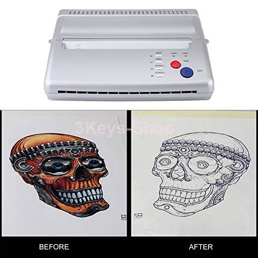 Black Tattoo Transfer Stencil Machine Thermal Copier Printer with Bonus Papers
