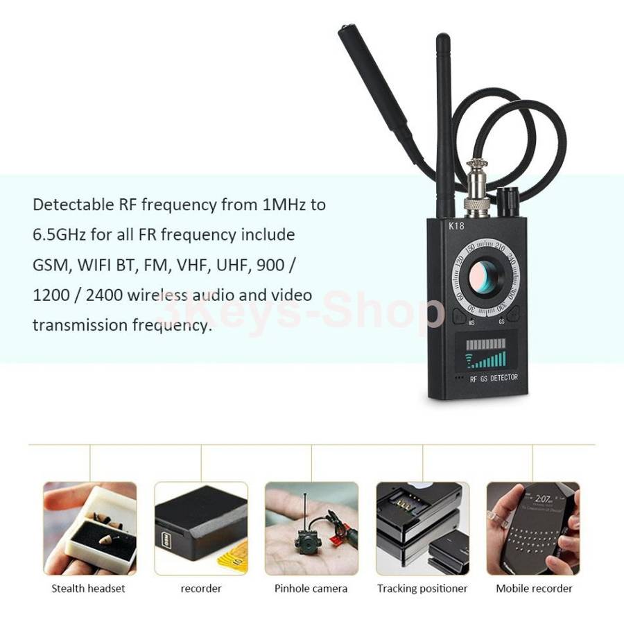 Anti Spy RF Detector Wireless Bug Detector Signal for Hidden Camera Laser Lens GSM Listening Device