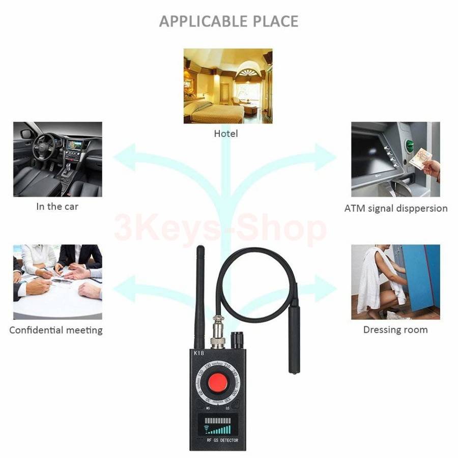 Anti Spy RF Detector Wireless Bug Detector Signal for Hidden Camera Laser Lens GSM Listening Device