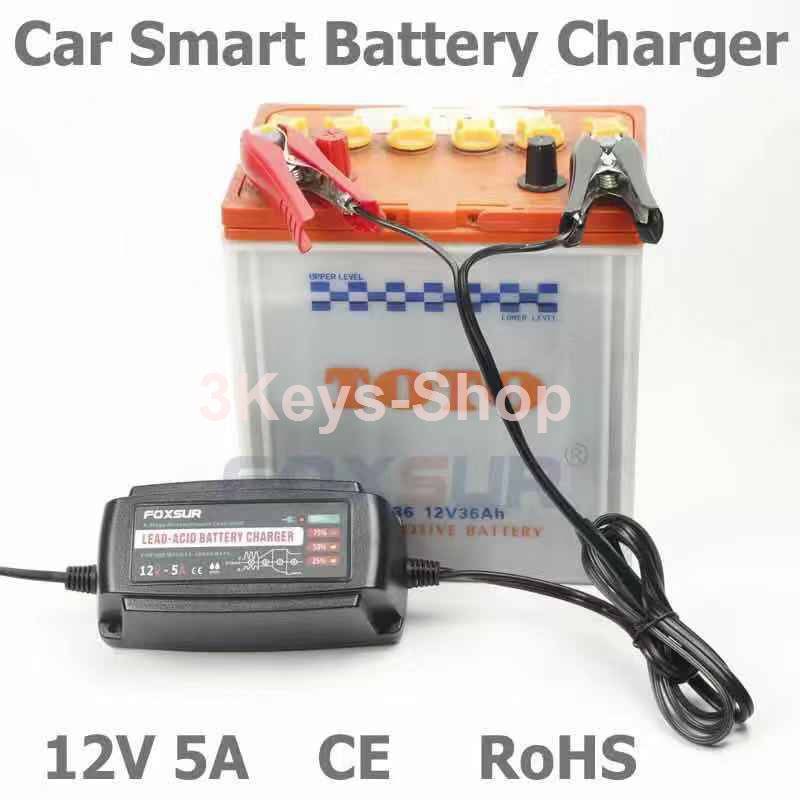 Car Battery Charger Smart Repair 12V5A 4-Stage Waterproof Battery Charger
